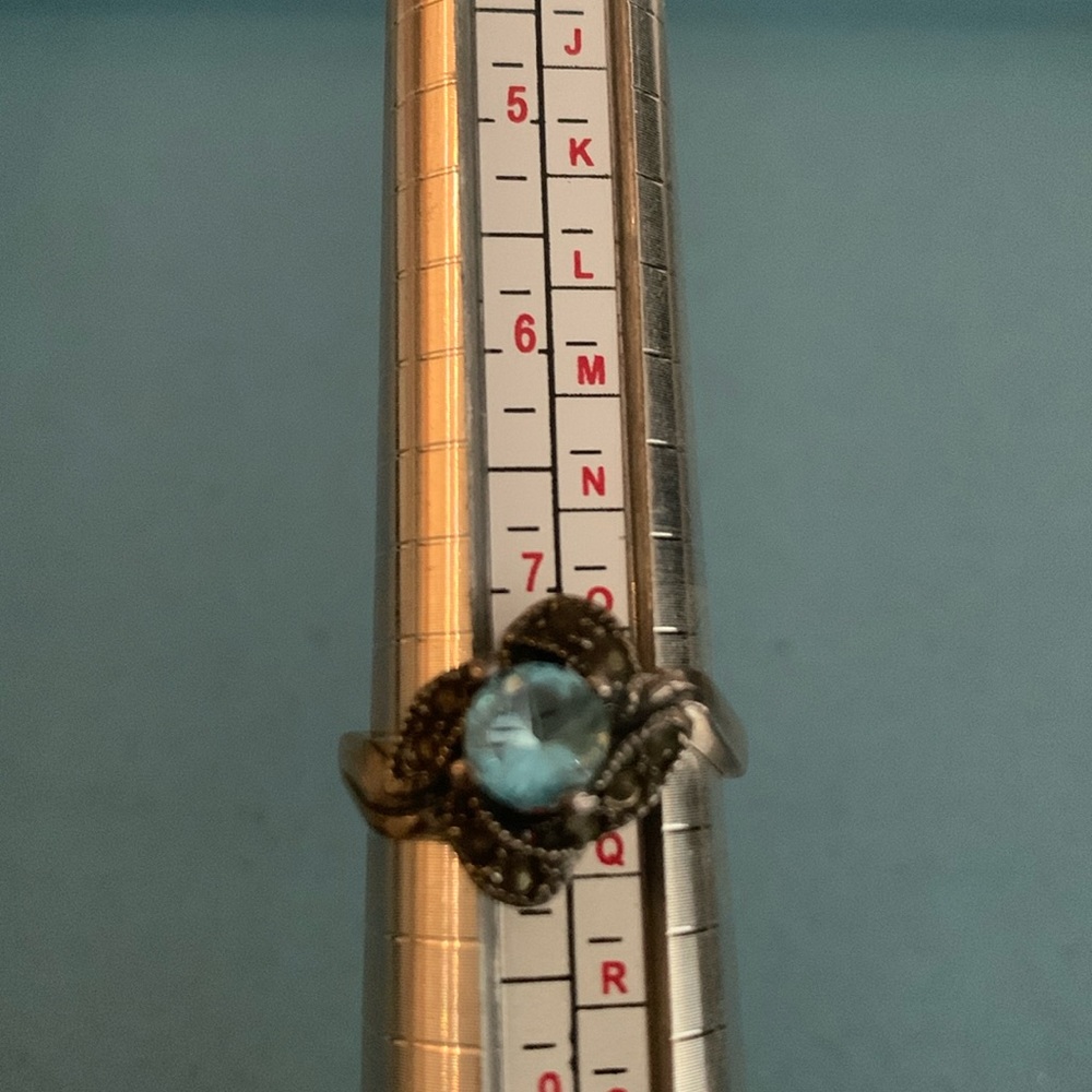 925. Sterling Silver Aquamarine Tone